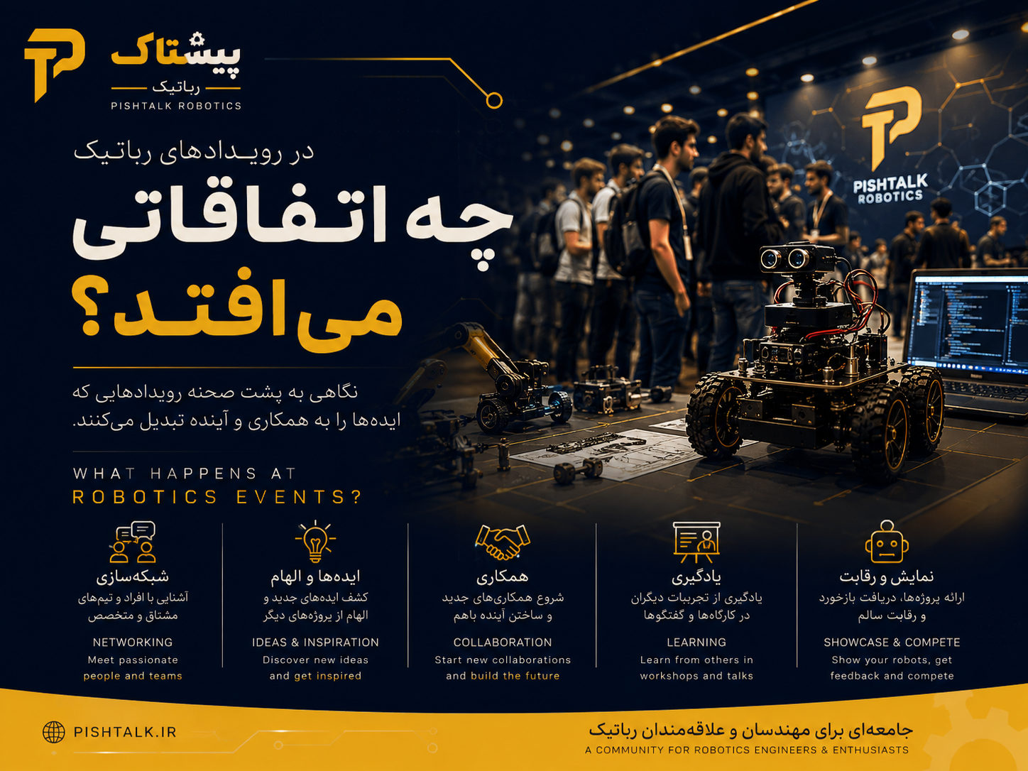 در یک رویداد شبکه‌سازی رباتیک چه اتفاقی می‌افتد؟